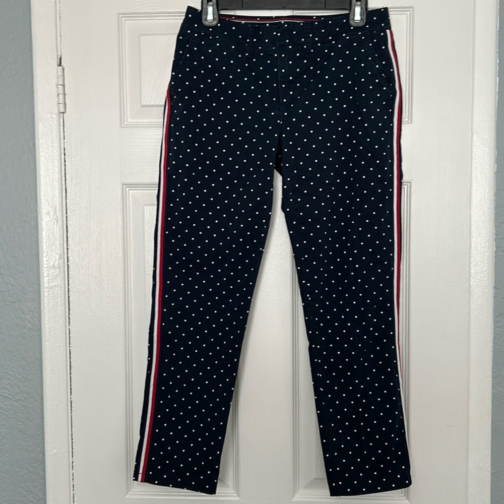 Tommy Hilfiger women’s pants polka dot with signature red and white strips